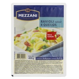 Ravioli com Recheio de 4 Queijos MEZZANI 400g