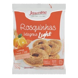 Biscoito Rosquinha Integral Laranja, Cenoura e Mel Light Jasmine Pacote 150g