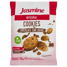 Biscoito Cookie Integral Cacau e Gotas de Chocolate Jasmine Pacote 150g