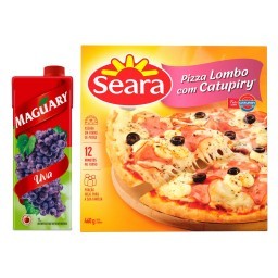 kit Pizza de lombo com catupiry Seara 460g + Suco de Uva MAGUARY 1 Litro