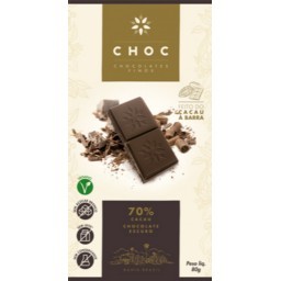 Barra de Chocolate ao Leite Zero Açúcar Choc 80g