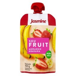 Purê de Frutas Banana e Morango Jasmine Sou Fruit Squeeze 100g