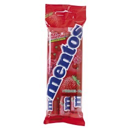 Confeitos Sabor Frutas Vermelhas MENTOS 114g Pacote com 3 Unidades