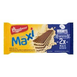 Biscoito Wafer Recheio Chocolate Branco com Confeitos de Chocolate Bauducco Maxi Pacote 117g