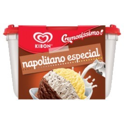 Sorvete Napolitano Especial KIBON Pote 2 Litros