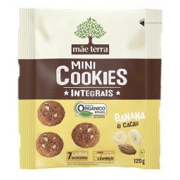 Mini Cookies Integrais MÃE TERRA Banana E Cacau Orgânico 120g