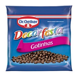 Confeito de Chocolate Gotas Decor Festa Dr. OETKER Pacote 80g