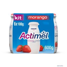 Leite Fermentado Actimel Morango 600g 6 unidades