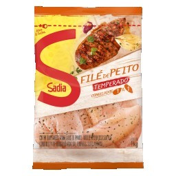 Filé de Peito de Frango Congelado Temperado sem Pele sem Osso SADIA  1kg