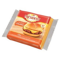 Queijo Processado UHT Cheddar Président 120g 6 Unidades