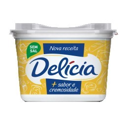 Margarina Cremosa sem Sal DELÍCIA Pote 500g