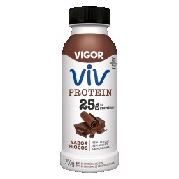 Iogurte Líquido VIGOR Viv Whey Protein Sabor Flocos Sem Lactose Sem Açúcar Pote 250g