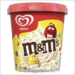 Sorvete Baunilha com Confeitos M&M's Kibon Pote 800ml