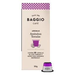 Café em Cápsula Torrado e Moído Amêndoas Torradas Baggio Aromas Caixa 50g 10 Unidades