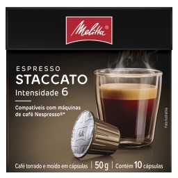 Café em Cápsula Torrado e Moído Espresso Staccato MELITTA Caixa 50g 10 Unidades