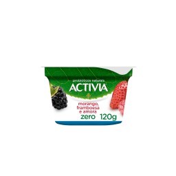 Activia Polpa Morango, Framboesa e Amora Zero 120g