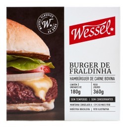 Hambúrguer de Carne Bovina Fraldinha Wessel Caixa 360g