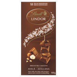 Chocolate Suíço ao Leite com Recheio Cremoso e Pedaços de Avelã LINDT Lindor 100g