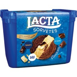 Sorvete Sabor 3 Chocolates LACTA 1,5 Litros