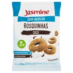 Biscoito Rosquinha Integral Coco Zero Açúcar Jasmine Pacote 150g