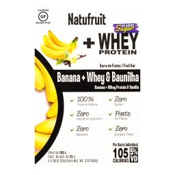 Barra de Frutas Banana, Whey Protein e Baunilha NATUFRUIT Caixa 100g 4 Unidades