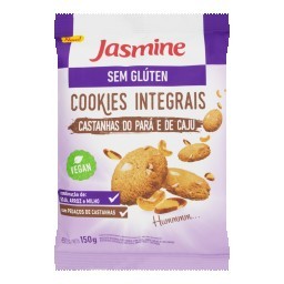 Biscoito Cookie Integral com Castanha do Pará e de Caju sem Glúten Jasmine 150g