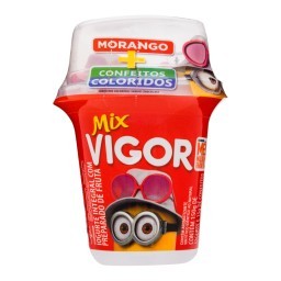 Iogurte Morango VIGOR Mix Confeitos Coloridos 165g