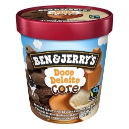 Sorvete Doce de Leite e Chocolate Recheio Doce de Leite Ben & Jerry's Core Pote 458ml