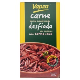 Carne Bovina Curada Desfiada Sabor Carne Seca Cozida a Vapor VAPZA 400g