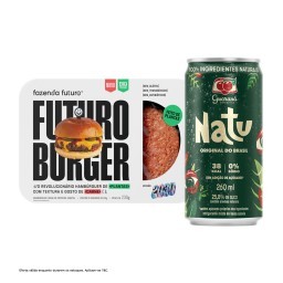 COMBO Hambúrguer de Carne Vegetal FUTURO BURGER 230g , GRÁTIS  Refrigerante Zero Sódio Guaraná Antar