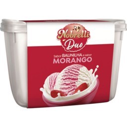 Sorvete Morango com Baunilha Nobrelli Duo Pote 1,8l 