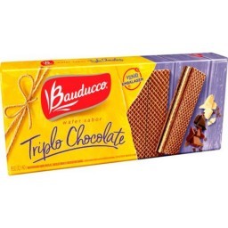 Biscoito BAUDUCCO Wafer Triplo Chocolate Pacote 140g