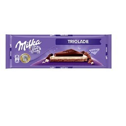 Chocolate MILKA Triolade com Chocolate ao Leite, Branco e Meio Amargo 280g