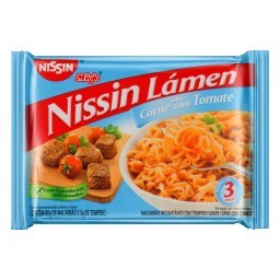 Macarrão Instantâneo de Carne com Tomate Nissin Miojo Lámen Pacote 85g