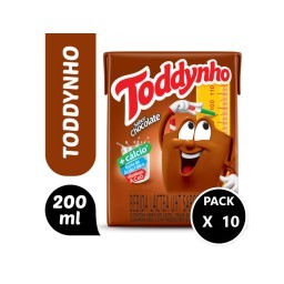 Kit com 10 Bebida Láctea Uht Chocolate Toddynho Caixa 200Ml 