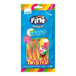 Bala Fini Tubes Twister Cítrico 80g 