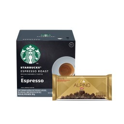 Kit Cápsula STARBUCKS NESCAFÉ DOLCE GUSTO Espresso Roast 12 Cápsulas + Chocolate Alpino 90g