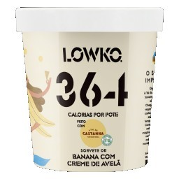 Sorvete Banana com Creme de Avelã Lowko Pote 455ml