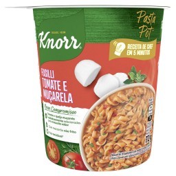 Macarrão Instantâneo Fusilli Tomate e Mussarela Knorr Pasta Pot Copo 72g