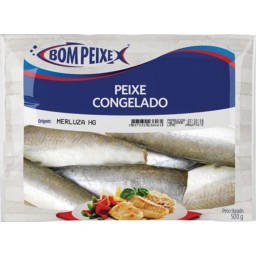 Peixe Merluza Eviscerado Congelado BOM PEIXE pacote 500g