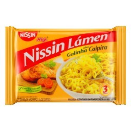 Macarrão Instantâneo de Galinha Caipira Nissin Miojo Lámen Pacote 85g