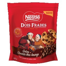 Chocolate Meio Amargo em Gotas Nestlé Dois Frades Sachê 100g