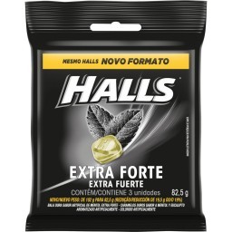 Bala Halls extra forte 84g pacote com 3 unidades