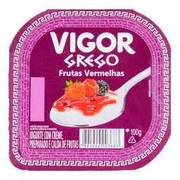 Iogurte Grego Sabor Frutas Vermelhas VIGOR 100g