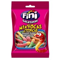 Bala de Gelatina Minhoca Citrica FINI Pacote 90g