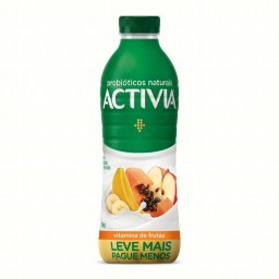 Leite Fermentado Parcialmente Desnatado Vitamina de Frutas Activia Garrafa 1kg Leve Mais Pague Menos