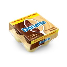 Pack De DANETTE Sabor Meio Chocolate E Meio Chocolate Branco 720g 8 Unidades