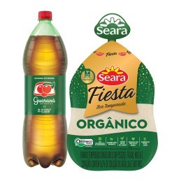 Fiesta ave temperada Seara Orgânico + Refrigerante Guaraná ANTARCTICA Garrafa 2L