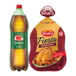 Ave Fiesta sabor mediterrâneo Seara 3,7 Kg + Refrigerante Guaraná ANTARCTICA Garrafa 2L