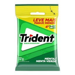 Pack Goma de Mascar Menta Zero Açúcar Trident Pacote 32g 4 Unidades